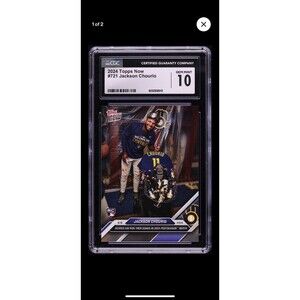 Jackson Chourio 2024 Topps Now RC #721 Score Then Soaks CGC 10 Gem Mint